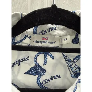 Vineyard Vines Womens White Navy Nautical Rope Shell Print Shift Dress XS‎ thumbnail 5