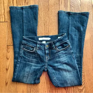 Calvin Klein Rare Classic Ultra Low Flare Y2K Dark Blue Jeans Women’s Size 25 thumbnail 7