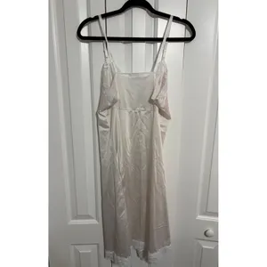 Vintage Style Satin Slip Dress Lace‎ Trim Cream Romantic Coquette Small thumbnail 3