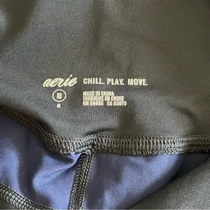 Aerie American Eagle chill play move side pocket black blue leggings size medium thumbnail 9