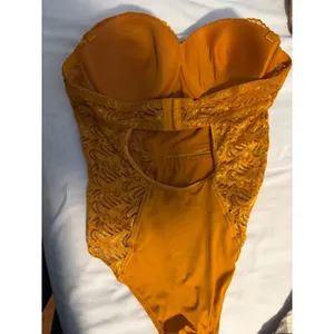 Mustard Yellow Lace Bustier Bodysuit Padded Underwire Snap Crotch 1X 4531XBS-703 thumbnail 6