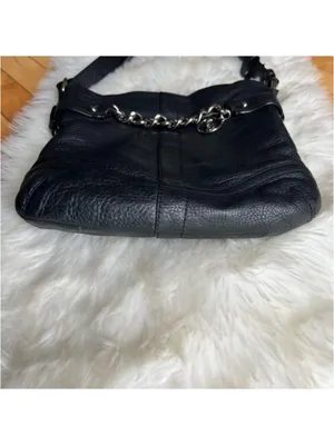 Coach Black Pebbled Leather Crossbody Bag – Style F19722 – Y2K Era Coach thumbnail 8