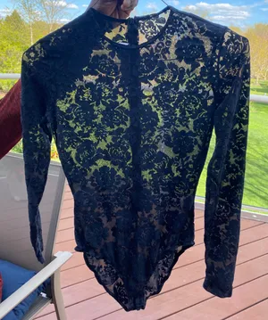 Vintage Lace Bodysuit Black thumbnail 1