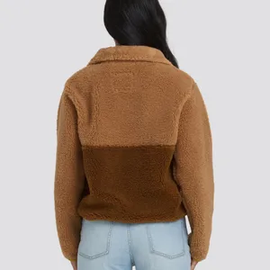 Billabong Two-Tone‎ Brown Teddy Fleece Pullover Jacket thumbnail 6