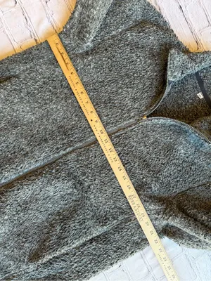 Uniqlo Fuzzy Fleece Full Zip Jacket Green Grey Mens Large Fall Outdoor Hiking thumbnail 9