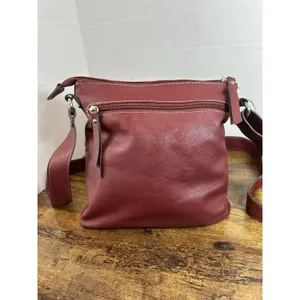 Franco Sarto Burgundy Shoulder Bag Faux Leather Zip Purse Adjustable Strap thumbnail 3