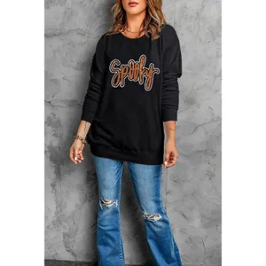 Spooky Rhinestone Drop Shoulder Sweatshirt thumbnail 7