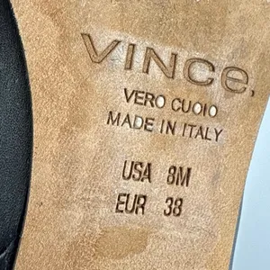 Vince Women's Black Leather Block Heel Round Toe Slip On Classic Ankle Boots 8 thumbnail 6