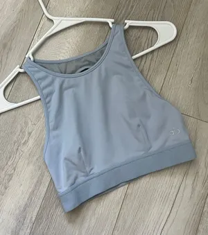 Alo Longline Bra high neck incline mesh back womens Blue (xsmall) activewear thumbnail 1