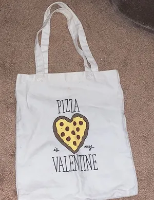 NWOT Pizza is My Valentine Tote thumbnail 1
