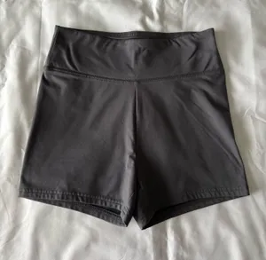 Grey Solid Biker Shorts thumbnail 1