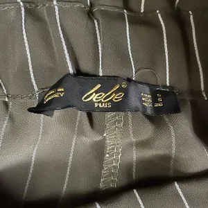 Bebe Pinstriped Paper Bag Waist Cropped Pants thumbnail 5