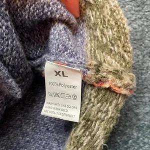 Unbranded Women's XL Multicolor Patterned Fair Isle V-Neck Big Button Cardigan thumbnail 3