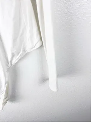 GOOD AMERICAN Cream Long Sleeves Scoop Neck Bodysuit Size Large Casual Neutral thumbnail 6