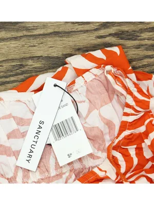 NWT Sanctuary Mini Cover-Up Dress with Front Tie White Sand Orange Multi M thumbnail 7