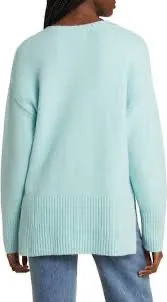 NWT treasure and bond turquoise High/Low V-Neck Sweater. Size Medium thumbnail 4
