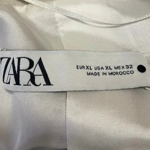 Zara Women's Cream Beige Long Sleeve One Button Blazer Coat Suit Jacket Size XL thumbnail 4