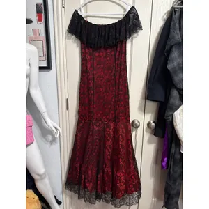 Spirit Halloween Red Lace Skull Mermaid Costume Dress Gothic Lolita La Catrina thumbnail 3