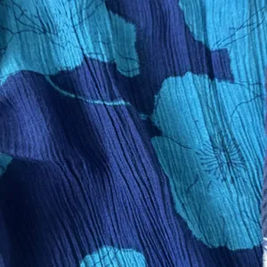 Plus Size Blue Floral Maxi Skirt Crinkle Drawstring Boho Coastal Vacation OSP thumbnail 3