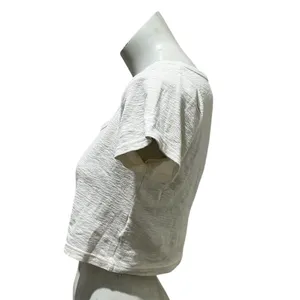 Madewell Women's Ivory Scoopneck Crop Tee Size M Short Sleeve Casual thumbnail 7