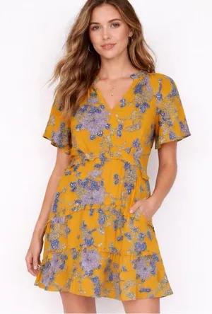 Anthropologie | Robin Tiered Mini Dress, Medium thumbnail 1