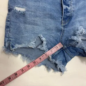 Free People We The Free Light Blue Distressed Jean Shorts‎ Size 27 thumbnail 6