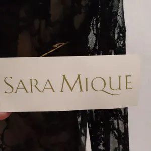 Sara Mique Sheer Floral Lace Bolero Shrug Size S Black Dark Coquette NWT VTG Y2K thumbnail 4