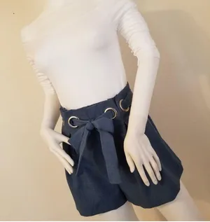 Jealous Tomato NWT  Blue pleated shorts - L thumbnail 1