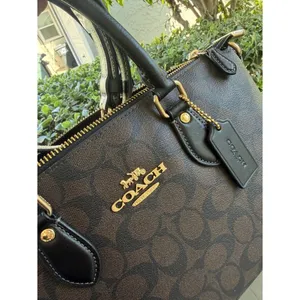 NEW Coach Georgia Satchel In Signature Canvas New IM/BROWN BLACK CR157 IMAA8 thumbnail 6