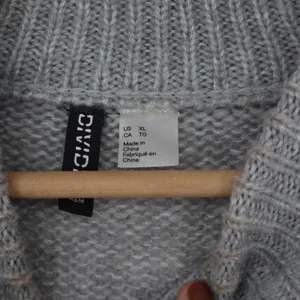 H&M Divided Grey Mock Neck Chunky Knit Cropped Sweater XL thumbnail 3
