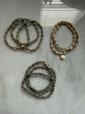 Plunder sage earthy multi stretch beaded bracelet fashion jewelry set new 8 pc thumbnail 7