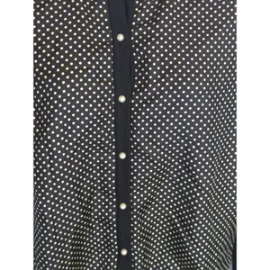 Ralph‎ Lauren Black/White Silk Blend Polka Pearl Button Cardigan Sweater Women M thumbnail 2