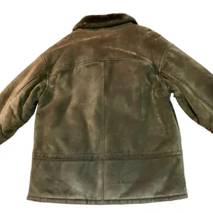 Gallery Leather Coat Womens M Used Brown Faux Fur Lining and Collar thumbnail 4