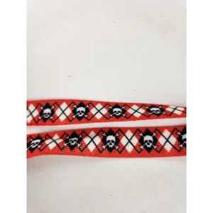 45"‎ Red & White Argyle Skulls Punk Shoelaces Fat Laces Retro 80s Sneakers Shoe thumbnail 3