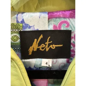 Vintage Neto lime green Italian leather jacket by Size 4 Mod Retro Twee‎ thumbnail 5
