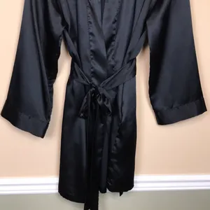 Victoria’s Secret Women’s Silky Black Intimate Kimono Sleep Lounge Robe One Size thumbnail 3