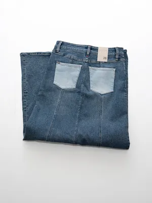 Alice + Olivia Jeans - Georgia Two-Tone Denim Maxi Skirt thumbnail 6