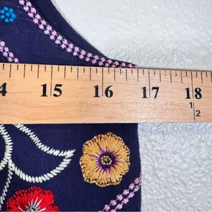 Maeve Anthropologie Blue Floral Embroidered Mini Shift Dress Womens 2 Sleeveless thumbnail 8
