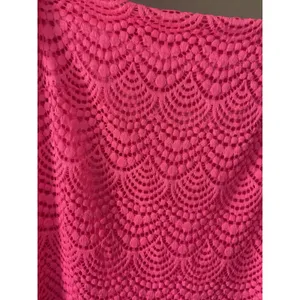 Lilly Pulitzer‎ Jade Pink Tropics scalloped shell lace dress Size S off shoulder thumbnail 3