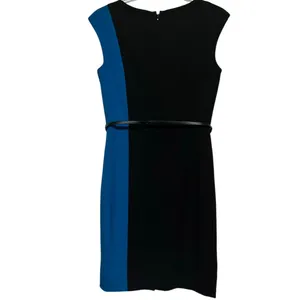 Calvin Klein Women's Black‎ Light Blue Sleeveless Sheath Dress with Belt Size 4 thumbnail 2