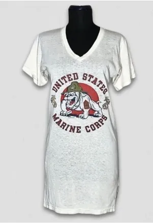Vintage 90s US Marine Corps Bulldog Graphic Shirt Small thumbnail 1