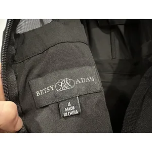 Betsy And Adam Black Tiered Ruffle Gown 4 NWOT thumbnail 5