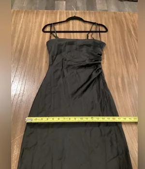 House of Harlow Revolve 1960 Satin style ruched Slip strappy sleeveless Dress S thumbnail 3
