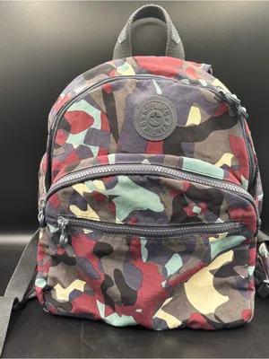 Kipling Paola Mini Backpack Camo‎ Tonal Design Compact Lightweight Blue Gray thumbnail 1