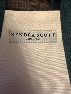 Kendra Scott Forest Green Corduroy and Cream Mini Tote thumbnail 2