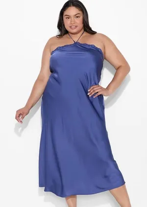 ✨Wild Fable - Women's Lace Trim Maxi A-Line Blue Sz Large Dress✨ thumbnail 1