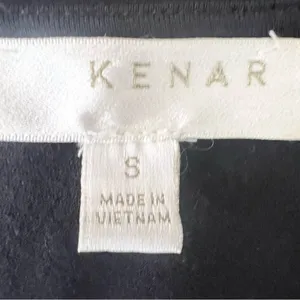 Vintage KENAR Black Cowl Neck Cap Sleeve Shirred Drape Blouse Top Size Small thumbnail 9