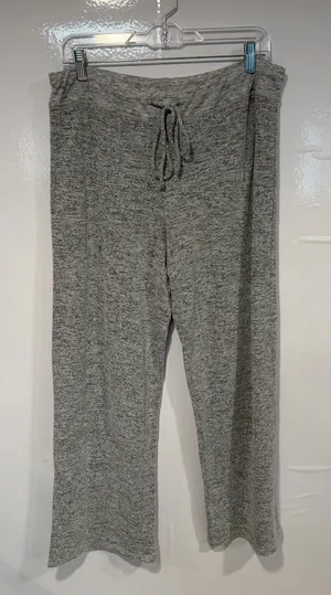 Cozy Gray Knit Felina Drawstring Lounge Pants thumbnail 1
