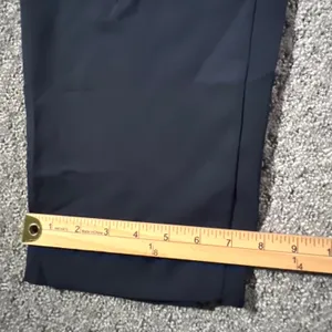 Zara Tapered Pants Women XXL Navy‎ Blue Elastic Paperbag Waist Flowy Business thumbnail 7