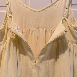 Cloud Ten Babydoll Mini Dress Frayed Hem Linen Blend Summer Yellow‎ Size Medium thumbnail 6